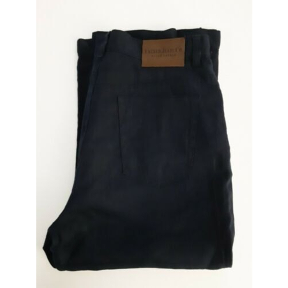 Ralph Lauren Jeans Co Sz 8 Navy Blue Linen Cropped Pants Wide Leg - Picture 5 of 5